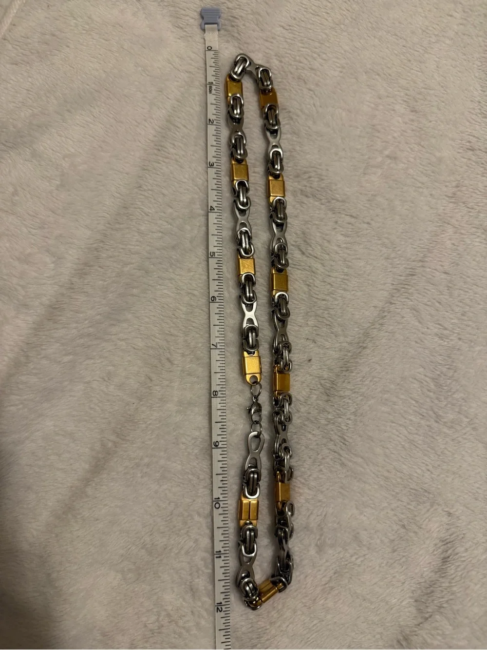 Chamonix Two-Tone Men's Necklace and Bracelet Set in Silver and Gold